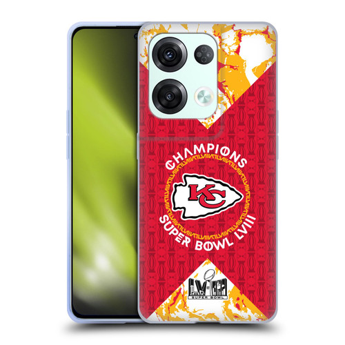 NFL 2024 Super Bowl LVIII Champions Kansas City Chiefs Patterns Soft Gel Case for OPPO Reno8 Pro