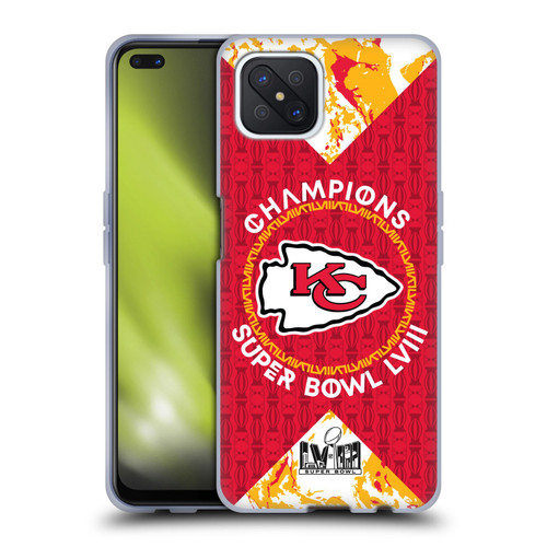 NFL 2024 Super Bowl LVIII Champions Kansas City Chiefs Patterns Soft Gel Case for OPPO Reno4 Z 5G