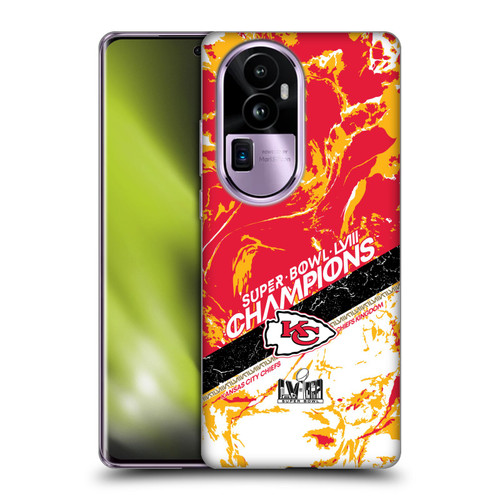 NFL 2024 Super Bowl LVIII Champions Kansas City Chiefs Marble Soft Gel Case for OPPO Reno10 Pro+