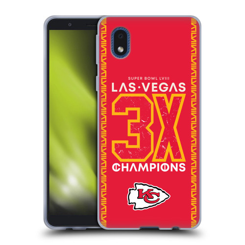 NFL 2024 Super Bowl LVIII Champions Kansas City Chiefs 3x Champ Soft Gel Case for Samsung Galaxy A01 Core (2020)