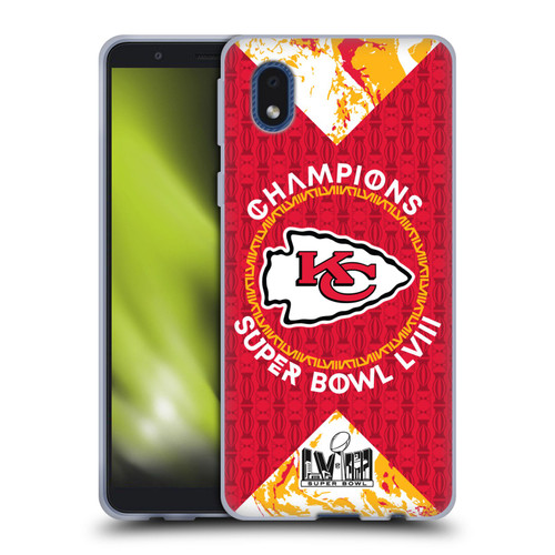 NFL 2024 Super Bowl LVIII Champions Kansas City Chiefs Patterns Soft Gel Case for Samsung Galaxy A01 Core (2020)