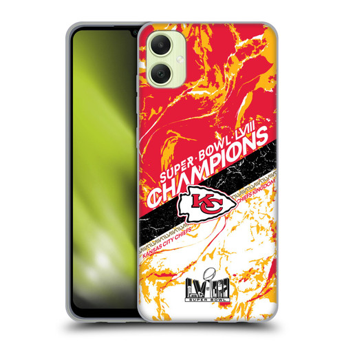 NFL 2024 Super Bowl LVIII Champions Kansas City Chiefs Marble Soft Gel Case for Samsung Galaxy A05