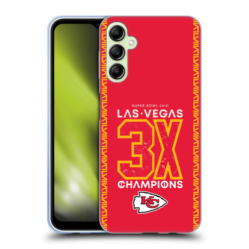 NFL 2024 Super Bowl LVIII Champions Kansas City Chiefs 3x Champ Soft Gel Case for Samsung Galaxy A14 5G