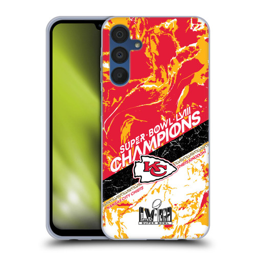 NFL 2024 Super Bowl LVIII Champions Kansas City Chiefs Marble Soft Gel Case for Samsung Galaxy A15