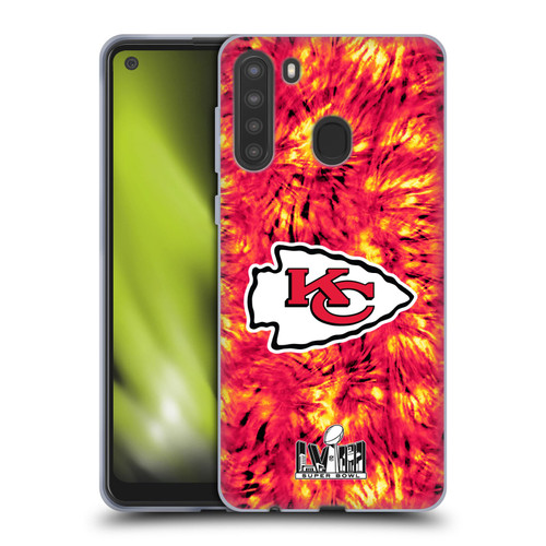 NFL 2024 Super Bowl LVIII Champions Kansas City Chiefs Tie Dye Soft Gel Case for Samsung Galaxy A21 (2020)