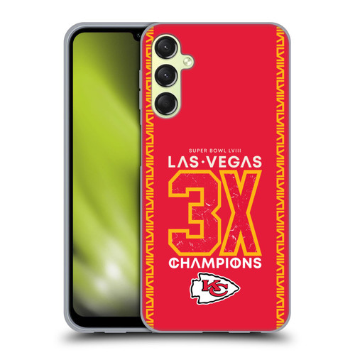 NFL 2024 Super Bowl LVIII Champions Kansas City Chiefs 3x Champ Soft Gel Case for Samsung Galaxy A24 4G / Galaxy M34 5G