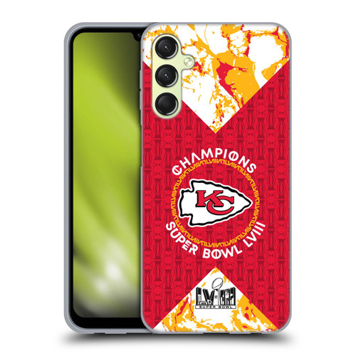 NFL 2024 Super Bowl LVIII Champions Kansas City Chiefs Patterns Soft Gel Case for Samsung Galaxy A24 4G / Galaxy M34 5G