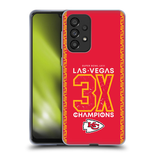 NFL 2024 Super Bowl LVIII Champions Kansas City Chiefs 3x Champ Soft Gel Case for Samsung Galaxy A33 5G (2022)