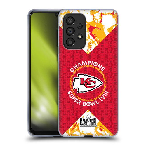 NFL 2024 Super Bowl LVIII Champions Kansas City Chiefs Patterns Soft Gel Case for Samsung Galaxy A33 5G (2022)