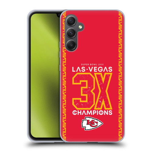 NFL 2024 Super Bowl LVIII Champions Kansas City Chiefs 3x Champ Soft Gel Case for Samsung Galaxy A34 5G