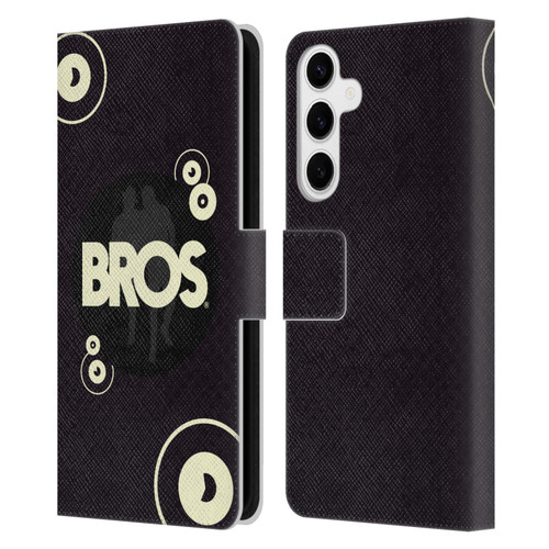 BROS Logo Art Retro Leather Book Wallet Case Cover For Samsung Galaxy S24+ 5G