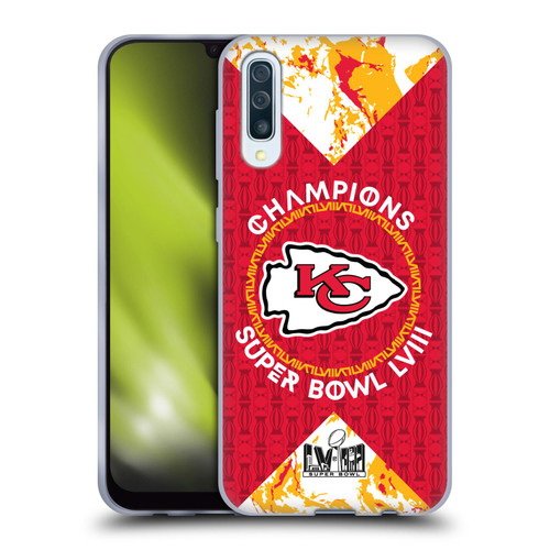 NFL 2024 Super Bowl LVIII Champions Kansas City Chiefs Patterns Soft Gel Case for Samsung Galaxy A50/A30s (2019)