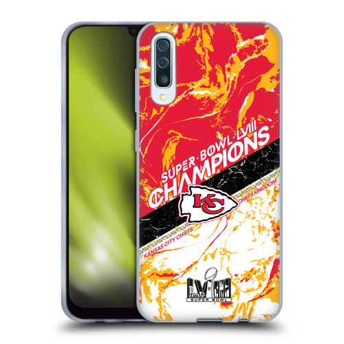 NFL 2024 Super Bowl LVIII Champions Kansas City Chiefs Marble Soft Gel Case for Samsung Galaxy A50/A30s (2019)