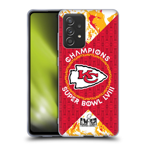 NFL 2024 Super Bowl LVIII Champions Kansas City Chiefs Patterns Soft Gel Case for Samsung Galaxy A52 / A52s / 5G (2021)