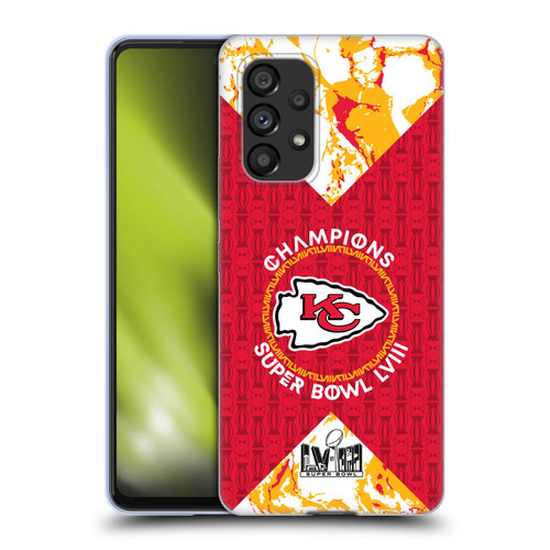 NFL 2024 Super Bowl LVIII Champions Kansas City Chiefs Patterns Soft Gel Case for Samsung Galaxy A53 5G (2022)