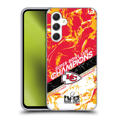 NFL 2024 Super Bowl LVIII Champions Kansas City Chiefs Marble Soft Gel Case for Samsung Galaxy A54 5G