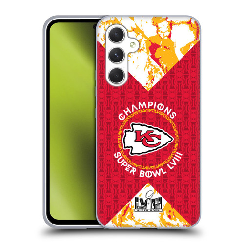 NFL 2024 Super Bowl LVIII Champions Kansas City Chiefs Patterns Soft Gel Case for Samsung Galaxy A54 5G
