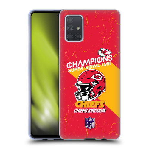 NFL 2024 Super Bowl LVIII Champions Kansas City Chiefs Helmet Soft Gel Case for Samsung Galaxy A71 (2019)