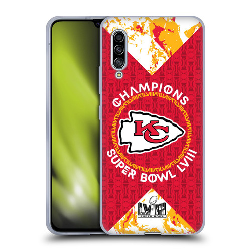 NFL 2024 Super Bowl LVIII Champions Kansas City Chiefs Patterns Soft Gel Case for Samsung Galaxy A90 5G (2019)