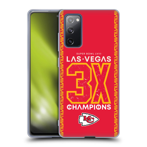 NFL 2024 Super Bowl LVIII Champions Kansas City Chiefs 3x Champ Soft Gel Case for Samsung Galaxy S20 FE / 5G