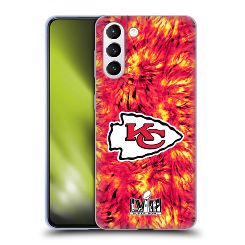 NFL 2024 Super Bowl LVIII Champions Kansas City Chiefs Tie Dye Soft Gel Case for Samsung Galaxy S21+ 5G