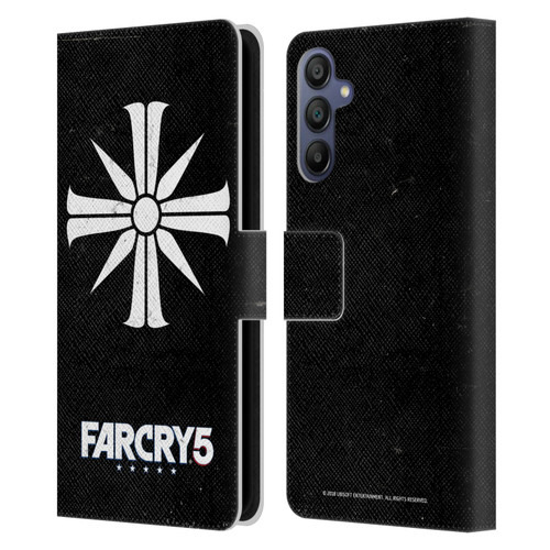 Far Cry 5 Key Art And Logo Distressed Look Cult Emblem Leather Book Wallet Case Cover For Samsung Galaxy A15