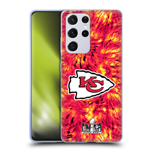 NFL 2024 Super Bowl LVIII Champions Kansas City Chiefs Tie Dye Soft Gel Case for Samsung Galaxy S21 Ultra 5G