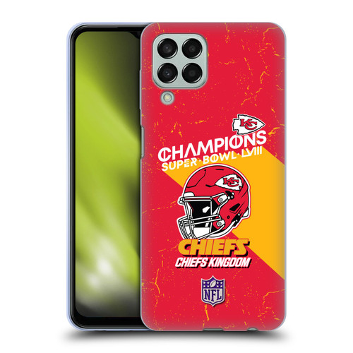 NFL 2024 Super Bowl LVIII Champions Kansas City Chiefs Helmet Soft Gel Case for Samsung Galaxy M33 (2022)
