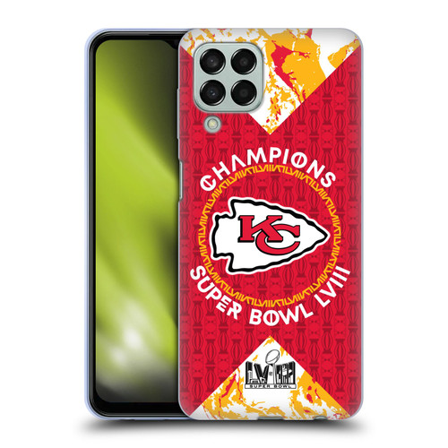 NFL 2024 Super Bowl LVIII Champions Kansas City Chiefs Patterns Soft Gel Case for Samsung Galaxy M33 (2022)