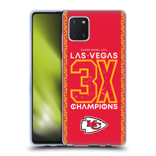 NFL 2024 Super Bowl LVIII Champions Kansas City Chiefs 3x Champ Soft Gel Case for Samsung Galaxy Note10 Lite