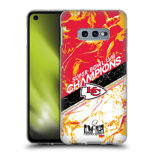 NFL 2024 Super Bowl LVIII Champions Kansas City Chiefs Marble Soft Gel Case for Samsung Galaxy S10e