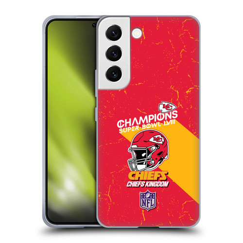 NFL 2024 Super Bowl LVIII Champions Kansas City Chiefs Helmet Soft Gel Case for Samsung Galaxy S22 5G