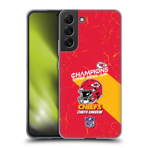 NFL 2024 Super Bowl LVIII Champions Kansas City Chiefs Helmet Soft Gel Case for Samsung Galaxy S22+ 5G