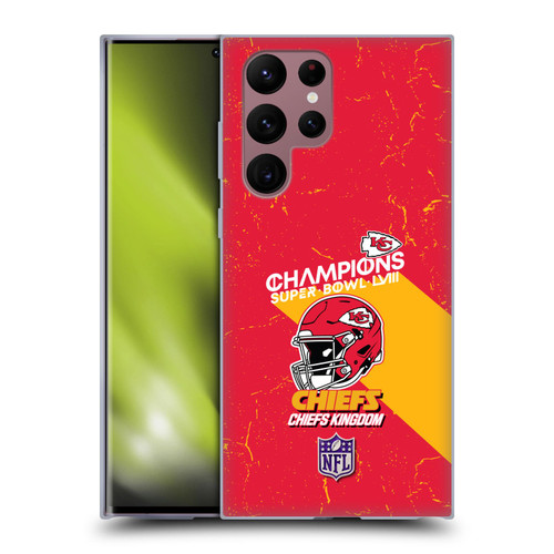 NFL 2024 Super Bowl LVIII Champions Kansas City Chiefs Helmet Soft Gel Case for Samsung Galaxy S22 Ultra 5G