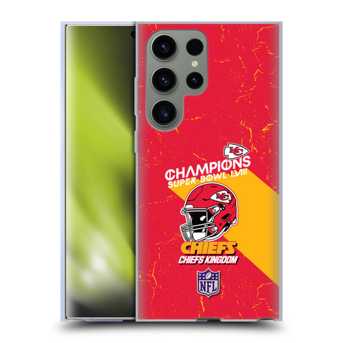 NFL 2024 Super Bowl LVIII Champions Kansas City Chiefs Helmet Soft Gel Case for Samsung Galaxy S23 Ultra 5G