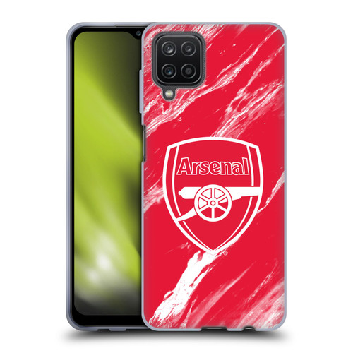 Arsenal FC Crest Patterns Red Marble Soft Gel Case for Samsung Galaxy A12 (2020)