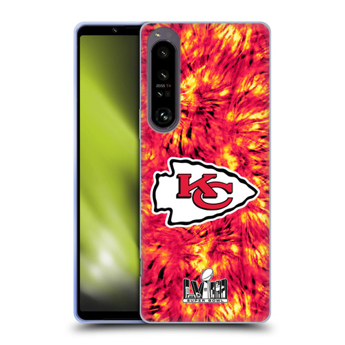 NFL 2024 Super Bowl LVIII Champions Kansas City Chiefs Tie Dye Soft Gel Case for Sony Xperia 1 IV