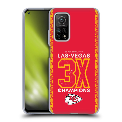 NFL 2024 Super Bowl LVIII Champions Kansas City Chiefs 3x Champ Soft Gel Case for Xiaomi Mi 10T 5G