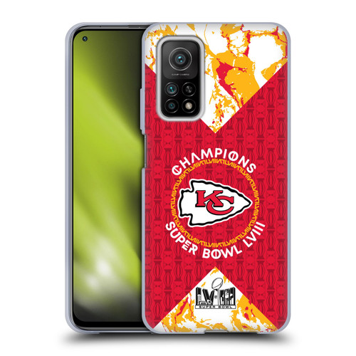 NFL 2024 Super Bowl LVIII Champions Kansas City Chiefs Patterns Soft Gel Case for Xiaomi Mi 10T 5G