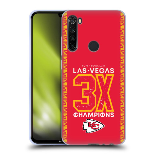 NFL 2024 Super Bowl LVIII Champions Kansas City Chiefs 3x Champ Soft Gel Case for Xiaomi Redmi Note 8T