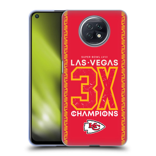 NFL 2024 Super Bowl LVIII Champions Kansas City Chiefs 3x Champ Soft Gel Case for Xiaomi Redmi Note 9T 5G