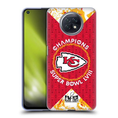 NFL 2024 Super Bowl LVIII Champions Kansas City Chiefs Patterns Soft Gel Case for Xiaomi Redmi Note 9T 5G