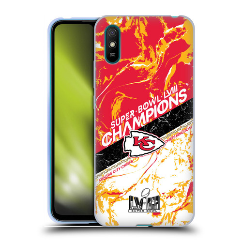 NFL 2024 Super Bowl LVIII Champions Kansas City Chiefs Marble Soft Gel Case for Xiaomi Redmi 9A / Redmi 9AT