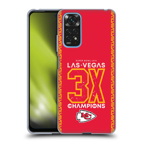 NFL 2024 Super Bowl LVIII Champions Kansas City Chiefs 3x Champ Soft Gel Case for Xiaomi Redmi Note 11 / Redmi Note 11S