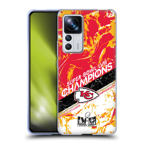 NFL 2024 Super Bowl LVIII Champions Kansas City Chiefs Marble Soft Gel Case for Xiaomi 12T Pro