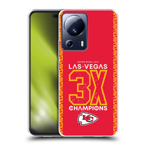NFL 2024 Super Bowl LVIII Champions Kansas City Chiefs 3x Champ Soft Gel Case for Xiaomi 13 Lite 5G