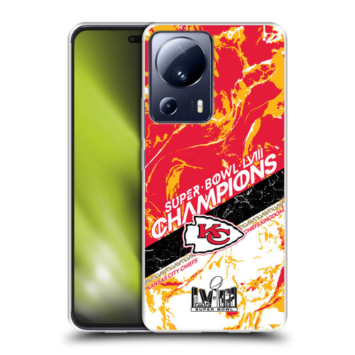 NFL 2024 Super Bowl LVIII Champions Kansas City Chiefs Marble Soft Gel Case for Xiaomi 13 Lite 5G