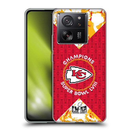 NFL 2024 Super Bowl LVIII Champions Kansas City Chiefs Patterns Soft Gel Case for Xiaomi 13T 5G / 13T Pro 5G