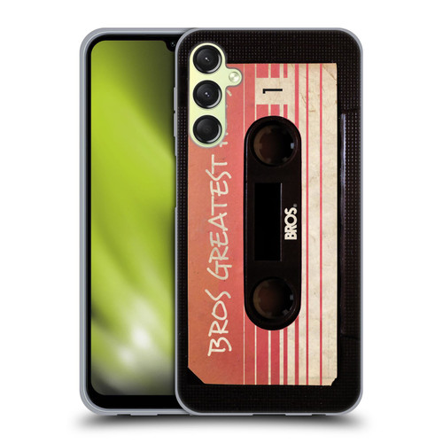 BROS Vintage Cassette Tapes Greatest Hits Soft Gel Case for Samsung Galaxy A24 4G / M34 5G
