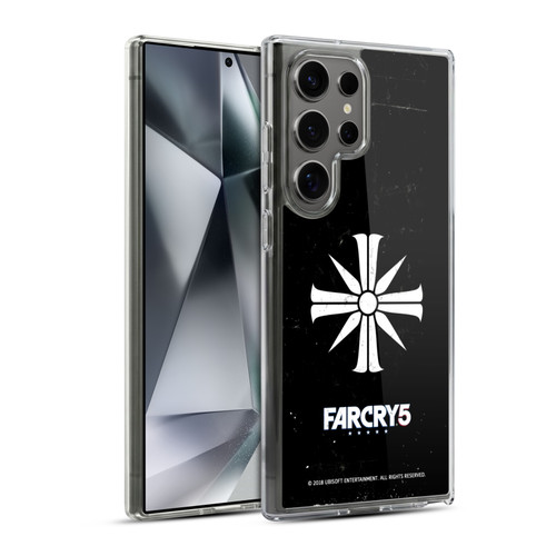 Far Cry 5 Key Art And Logo Distressed Look Cult Emblem Soft Gel Case for Samsung Galaxy S24 Ultra 5G & MagSafe